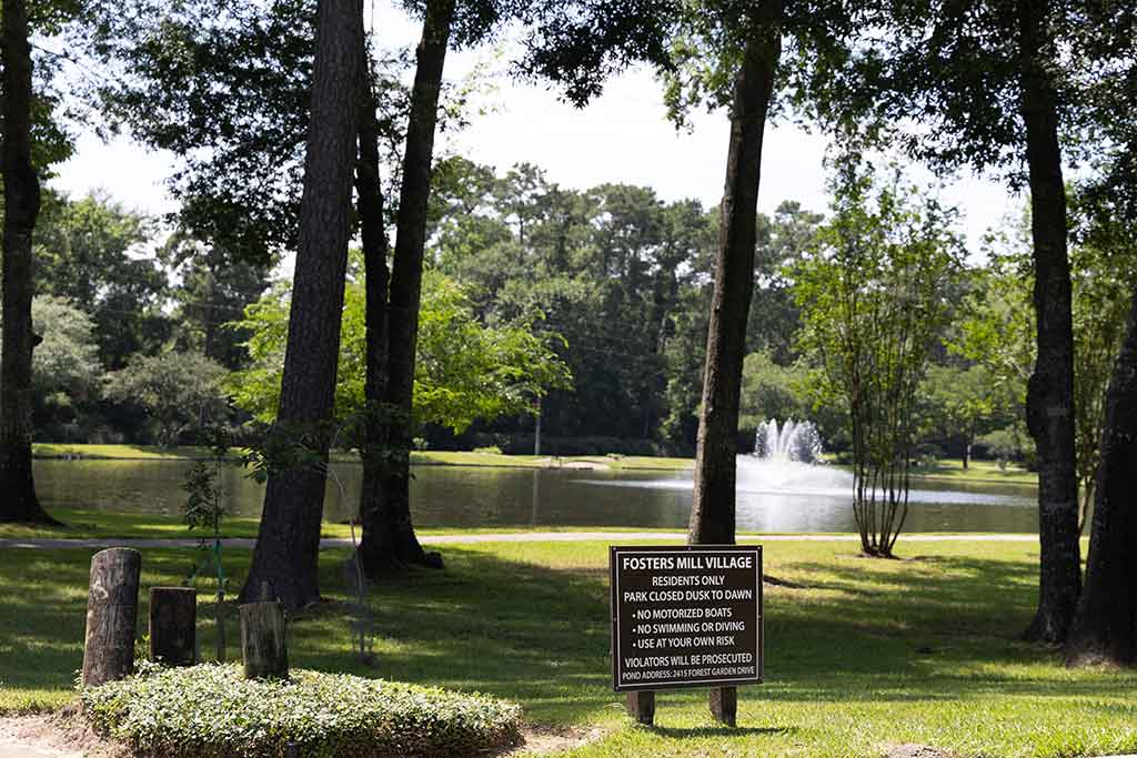 Neighborhood pond in Fosters Mill Village, Kingwood, Texas