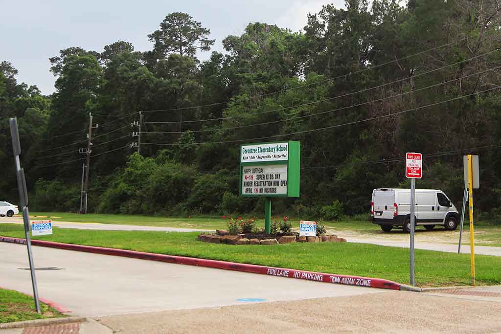 Greentree Elementary School sign in Kingwood, Texas
